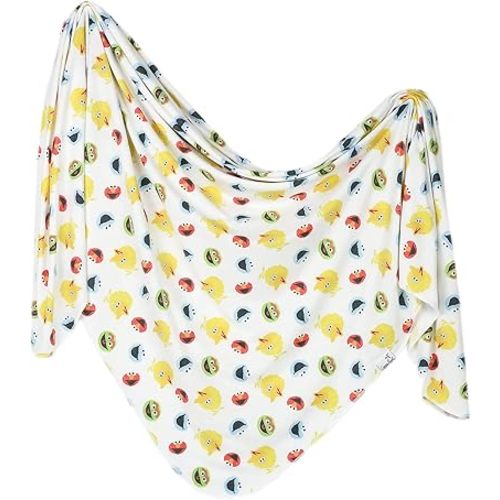 Copper Pearl Swaddle Blankets for Newborns | Soft Stretchy Receiving Blankets for Boys and Girls | Large 46 x 46 Inch Baby Blankets | Lightweight and Breathable Swaddles |Sesame Scribbles