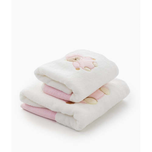 2pc Towel Set | Pink & White