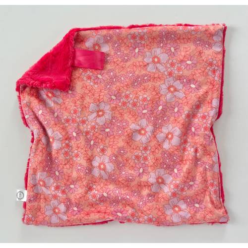 Retro Floral Lovey, Minky Lovey, Faux Fur Lovey, Floral Lovey, Coral Lovey, Pink Lovey, Love Lovey, Blush Lovey, Hot Pink, Purple, Vintage