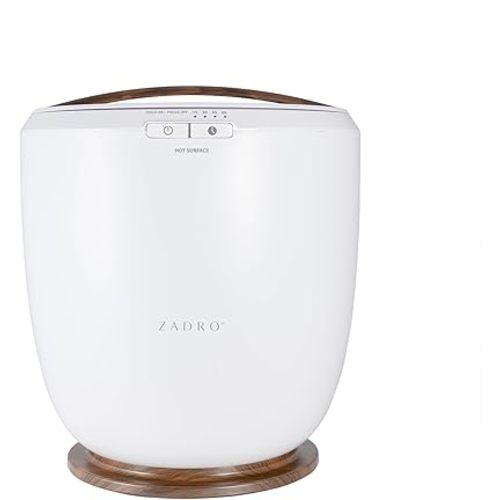 Zadro Countertop Towel Warmer with Stainless Steel Bucket for Spa and Bathroom, Timer 15/30/45/60 Minutes, Fits 1 Large Towel, Blanket, Bathrobe, PJs (White/Oak)