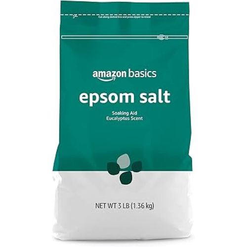 Amazon Basics Epsom Salt Soaking Aid, Eucalyptus Scented, 3 Pound