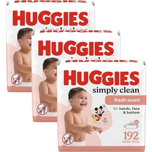 Huggies Simply Clean Fresh Scent Baby Wipes, Flip-Top Packs, Packaging May Vary, 64 Count (Pack of 9)
