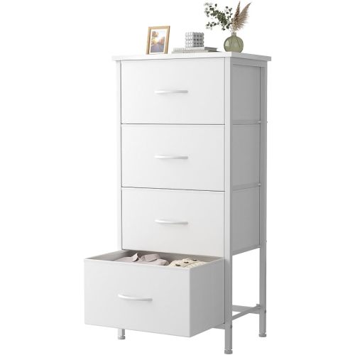 Sweetcrispy Dresser for Bedroom, 4 Drawer Storage Cabinet, Tall Nightstand