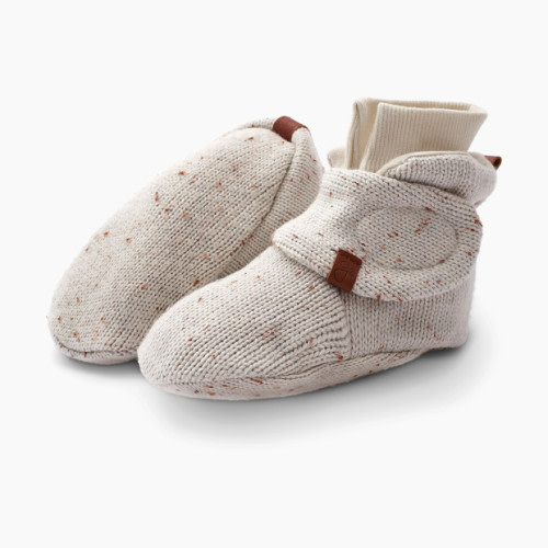 Organic Knit Stay-On Baby Booties - Shell
