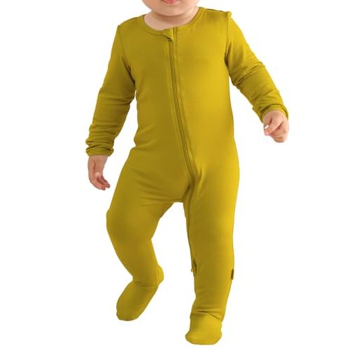 Long Sleeve Baby Footies Bamboo Rayon Romper Infant Double Zipper One-Piece Clothes Boys Girls Outfits