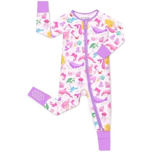 babee Reshinee Bamboo Viscose Baby Footie Pajama, Zipper Pajamas for Baby Boys & Baby Girls 0-24M