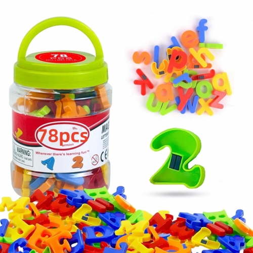 Magnetic Letters Numbers for Kids Fridge Magnets Alphabet Colorful Plastic ABC 123 Educational Toy Set 78 PCS