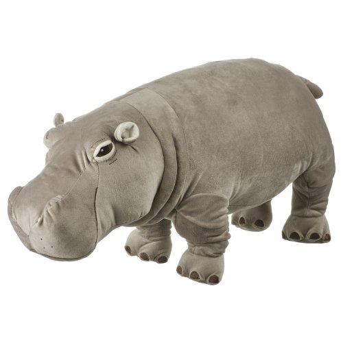 SANDLÖPARE Soft toy - hippopotamus/gray 22 "