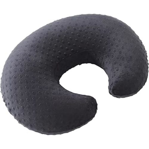 Nursing Pillow and Positioner Breastfeeding and Bottle Feeding, Propping Baby, Tummy Time, Sitting Support for Baby Boy and Baby Girl, with Removable Dots Cover (Black)