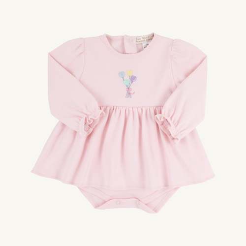 Long Sleeve Daisy's Diaper Cover Dress - Palm Beach Pink