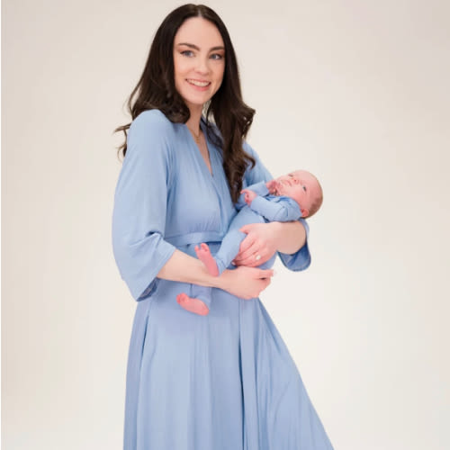 Lila Labor & Postpartum Gown in Periwinkle Blue