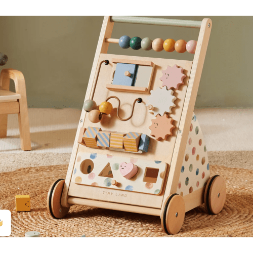 Tiny Land® Versatile Natural Wooden Baby Walker