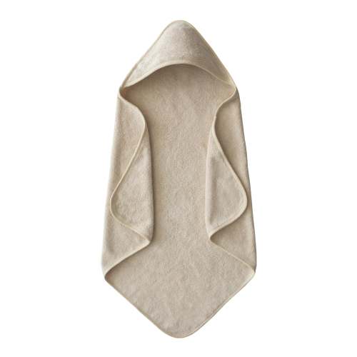 Mushie Organic Cotton Baby Hooded Towel (Fog)