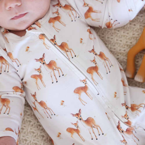 Friendly Fawns Zipper Footie