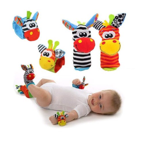 Baby Rattle Socks Wrist Rattle Toys - (4 Pack)