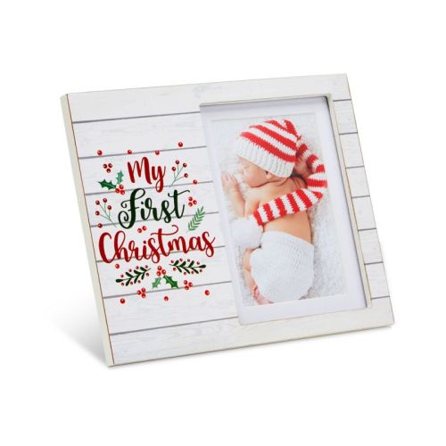 Juvale Christmas Picture Frame, My First Christmas Picture Frame for 4x6 and 5x7 Baby Photos, Keepsake Frame, 9.8 x 7.8 In
