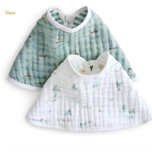 aden + anais Organic Cotton Muslin Oversized Burpy Bib in Sailing Seas