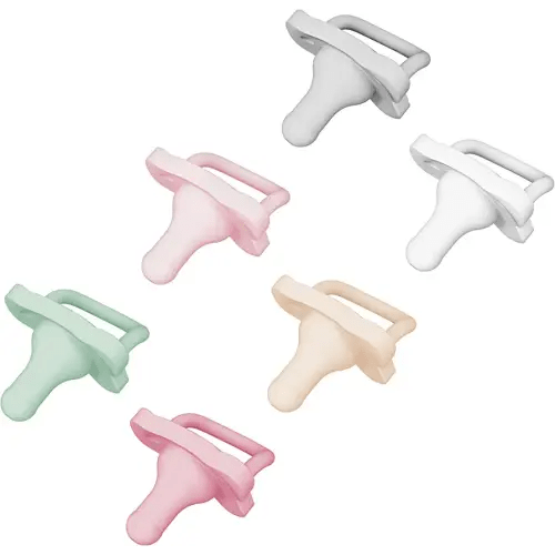 Dr. Brown's HappyPaci 100% Silicone, Newborn Baby Pacifiers 0-6 Months, BPA Free, White, Pink, Light Pink, Cool Gray, Green, and Ecru, 6 Pack