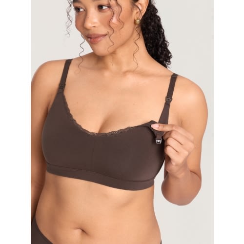 Cotton Lace Trim Nursing Bralette