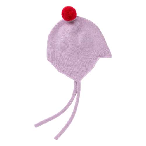 Rosie Sugden Cashmere Baby Bonnet, Lupin with Chianti Pom-Pom – EnjoyKids Boutique