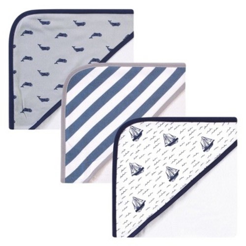 Hudson Baby Infant Boy Cotton Rich Hooded Towels, Sailboat, One Size