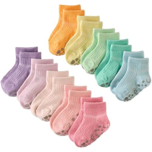 Butterblu Zuri Multipack Socks for Infants & Toddlers with Grippers | GOTS Certified Organic Cotton, Sustainably Made Low Cut Socks, Non-slip gripper soles, Made to Match Collection