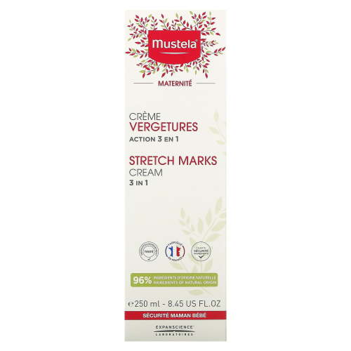 Mustela Stretch Marks Cream 3 in 1, 8.45 fl oz (250 ml)