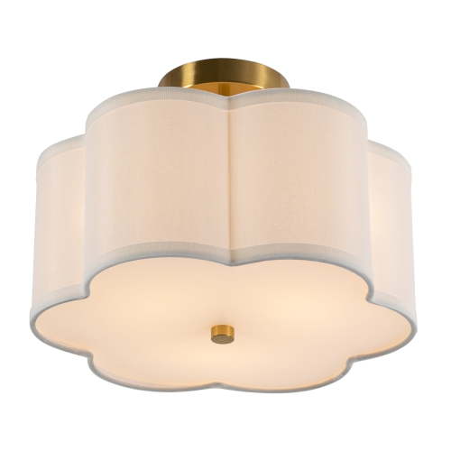 13in 3-Light Small Flush Mount Ceiling Light,Modern Drum Ceiling Light Fixture with Petal Fabric Shade, Ceiling Lighting Retro Night Fixture,for Bedroom Corridor Hallway Entryway Passway