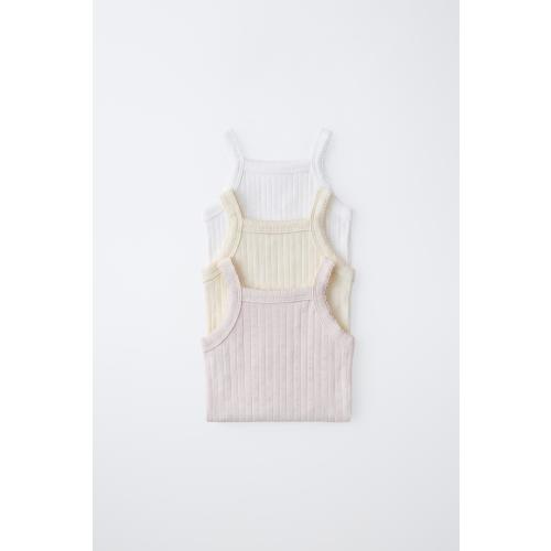 THREE-PACK OF POINTELLE STRAP BODYSUITS - Multicolored | ZARA United States