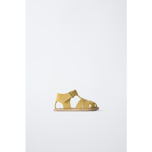 LEATHER FISHERMAN SANDALS - Mustard | ZARA United States