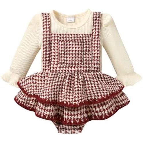 YOUNGER TREE Newborn Baby Girl Fall Winter Outfits Long Sleeve Romper Corduroy Overall Dress Infant Skirt Clothes Sets