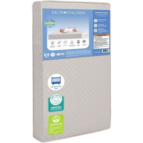 Delta Children Twinkle Stars 4" Mini Crib Mattress,Firm, Royal Blue