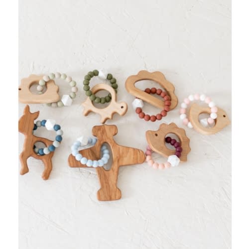 Wooden Teether with Silicone Ring