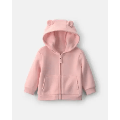 Baby Girl Bear Fleece Zip-Up  Hoodie - Pink | Carter's