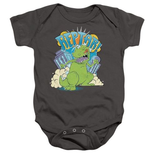 Baby Rugrats Reptar Stomp Infant Bodysuit Charcoal 6 Months