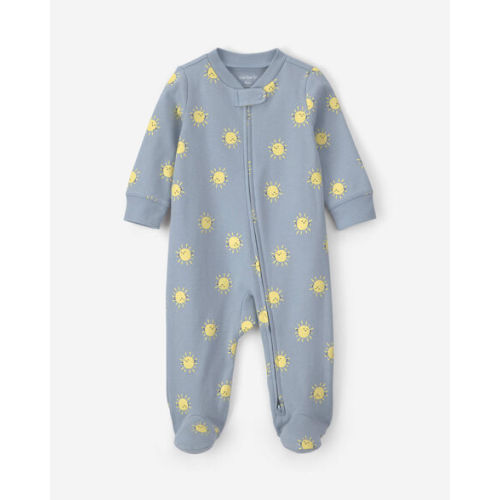 Baby Sun 100% Cotton 2-Way Zip Sleep & Play Pajamas - Blue | Carter's
