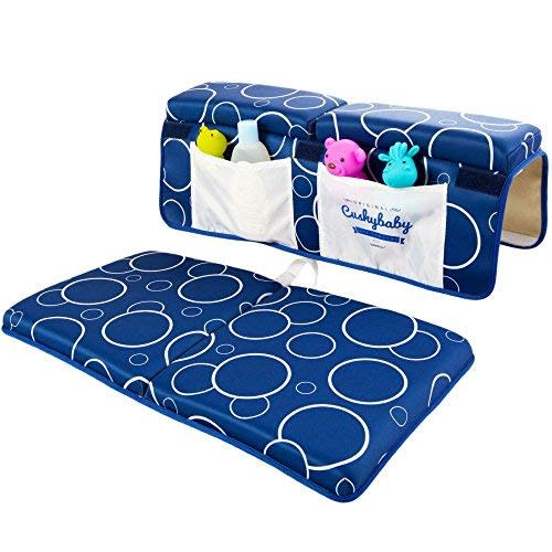 Bath Kneeler and Elbow Rest Pad Set - Thick, Non-Slip, Kneeling Mats Cushion and Protect Arms and Knees So You Can Bathe Your Baby in Comfort! Enjoy Tub Time as Much as Your Kids Do! (Blue)