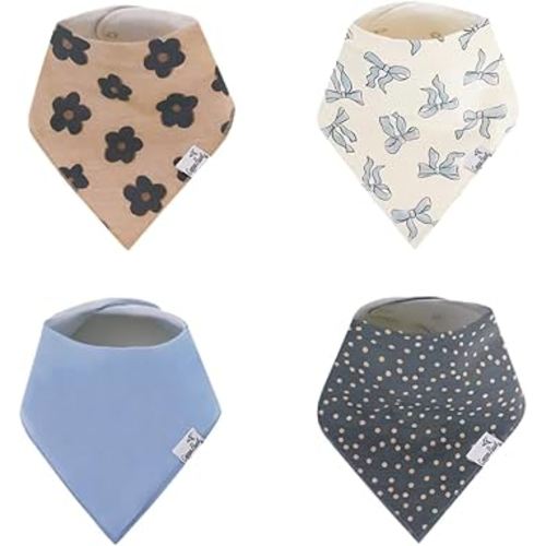 Copper Pearl Baby Bandana Drool Bibs for Drooling and Teething 4 Pack Gift Set Gemma in Tan
