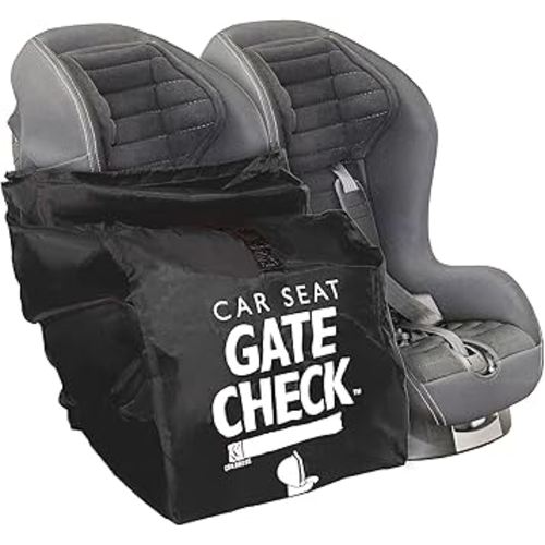 J.L. Childress Gate Check Bag for Car Seats - Travel Bag for Airplane, Fits All Baby & Infant Car Seats, Airport Accessories for Gate Check, Flying Essentials, AirTag Compatible - Black