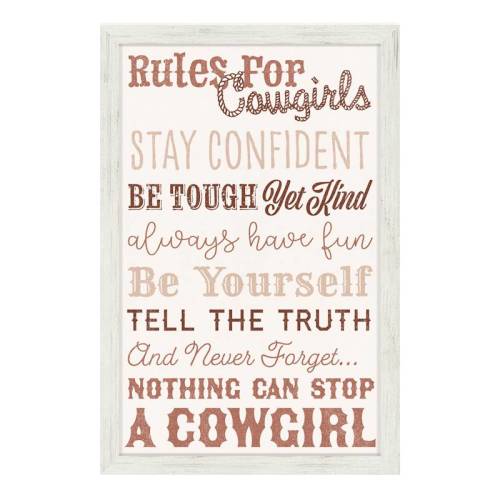 Cowgirl Rules Wooden Wall Art | At Home
