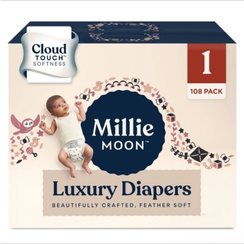 Millie Moon Luxury Disposable Diapers - Size 1 - 108ct