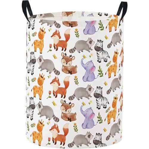 Baby Laundry Basket Baby Nursery Hamper Kids Laundry Basket Toy Storage Bin for Boys Room Decor Gift Baskets for Bedroom Bathroom(Animal)