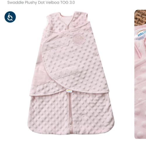 Pink Plushy Dot Velboa Swaddle | HALO