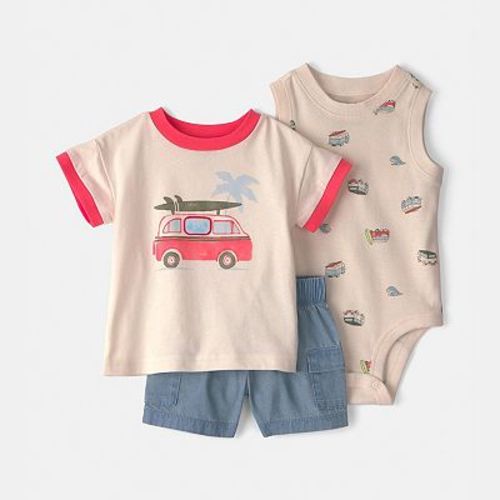 Baby Boy Carter's 3-Piece Beach Surf Top, Bodysuit & Shorts Set