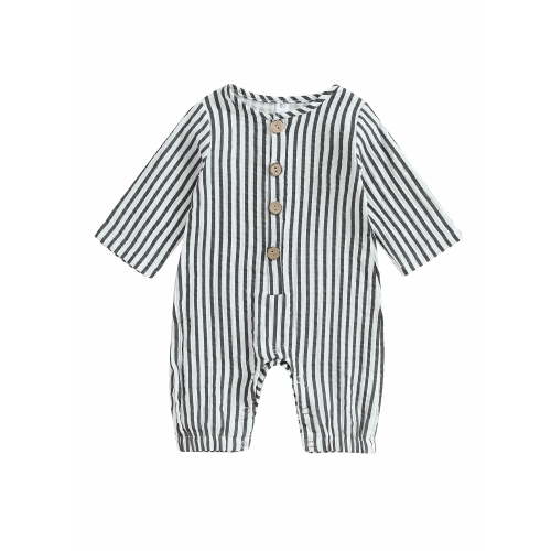 Bagilaanoe Newborn Baby Girl Boys Jumpsuits Stripe Long Sleeve Bodysuits 3M 6M 12M 18M Infant Casual One Piece Romper