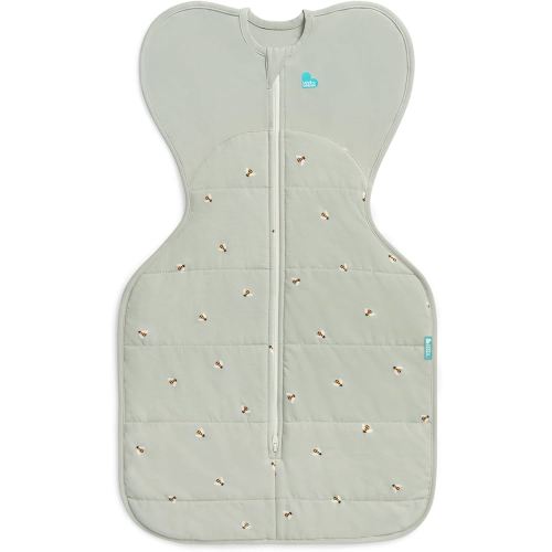 Love to Dream Swaddle UP Warm, 2.5 TOG, Dramatically Better Sleep, Allow Baby to Sleep in Preferred Arms Up Position for Self-Soothing, Snug Fit Calms Startle Reflex, 13-19lbs, Olive Bee