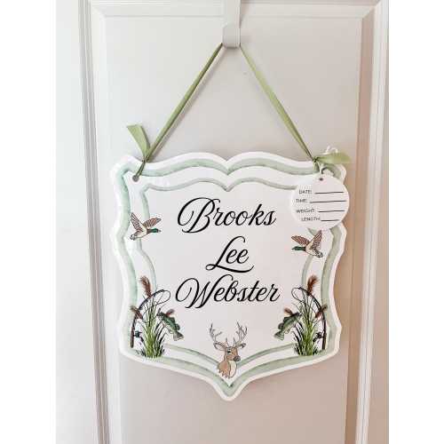Hunting-Themed Hospital Door Hanger Gift, Custom Baby Boy or Girl, Personalized Newborn Door Sign, Nursery Décor, Baby , Hospital Room