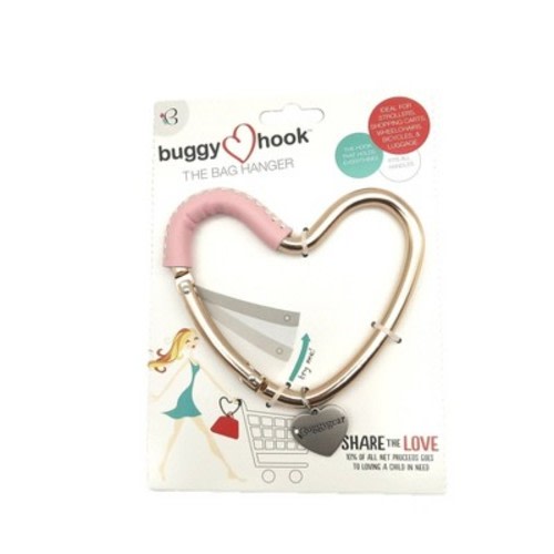 Kidco Buggygear Stroller Heart Hook - Rose Gold/Pink Leather