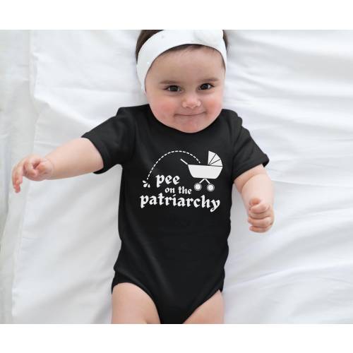 Pee On The Patriarchy Goth Bodysuit, Feminist Progressive Liberal Leftist Witchy Emo Alternative Punk Rock Baby Clothes , Goth Mom Gift