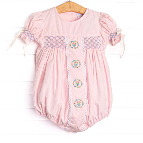 Bleu: Rosamund Smocked Bubble, Pink – Stitchy Fish